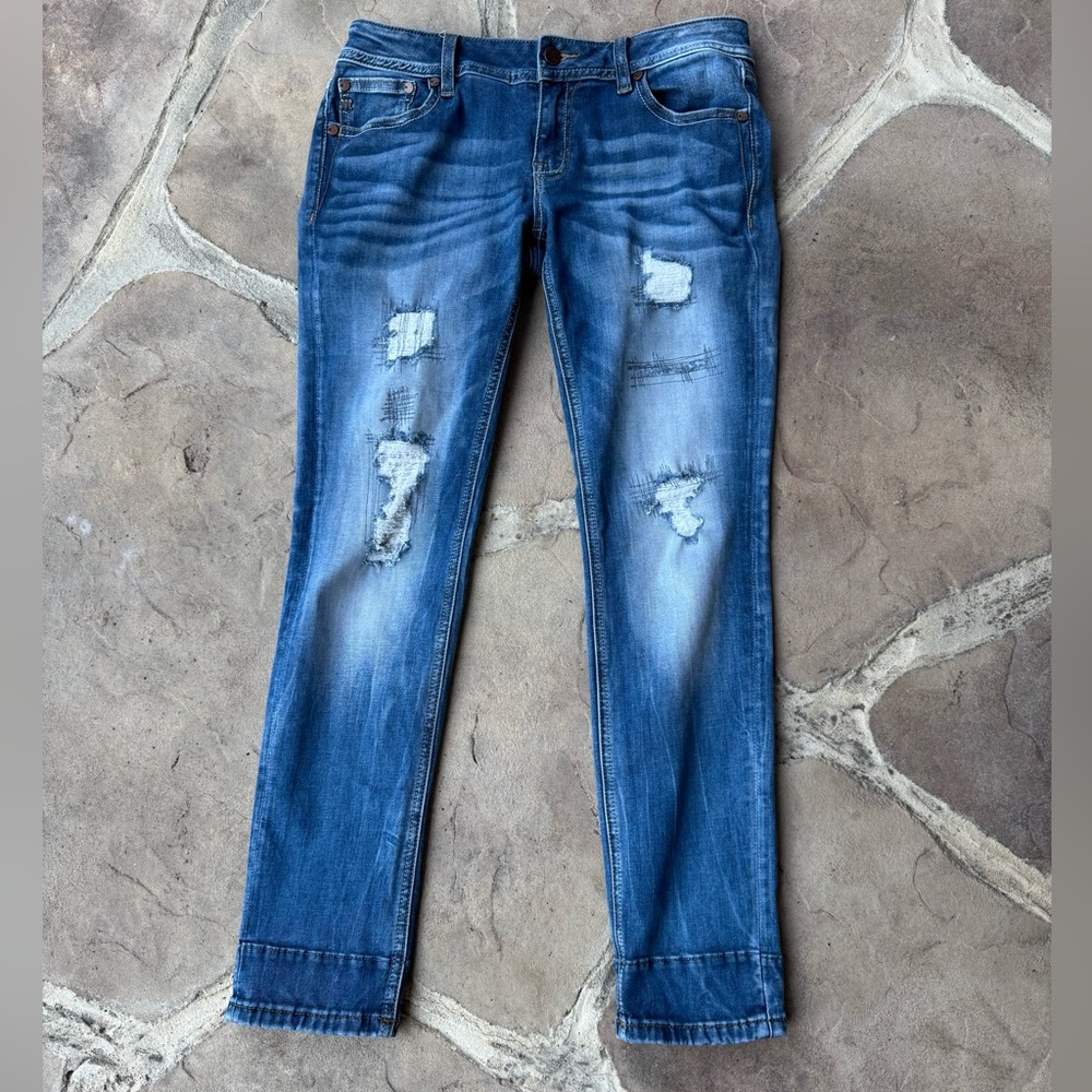 Miss Me Blue Denim, Distressed, Ankle Skinny, Jeans, Size 29